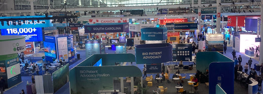 View of booths at the BIO2025 exhibition in Boston